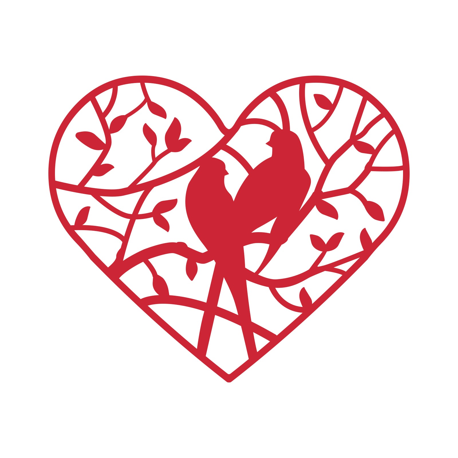 GLOBLELAND Hollow Metal Cutting Dies Heart Frame Cutting Dies with Birds for DIY Making Paper Card Craft Decoration Supplies, Matte Platinum