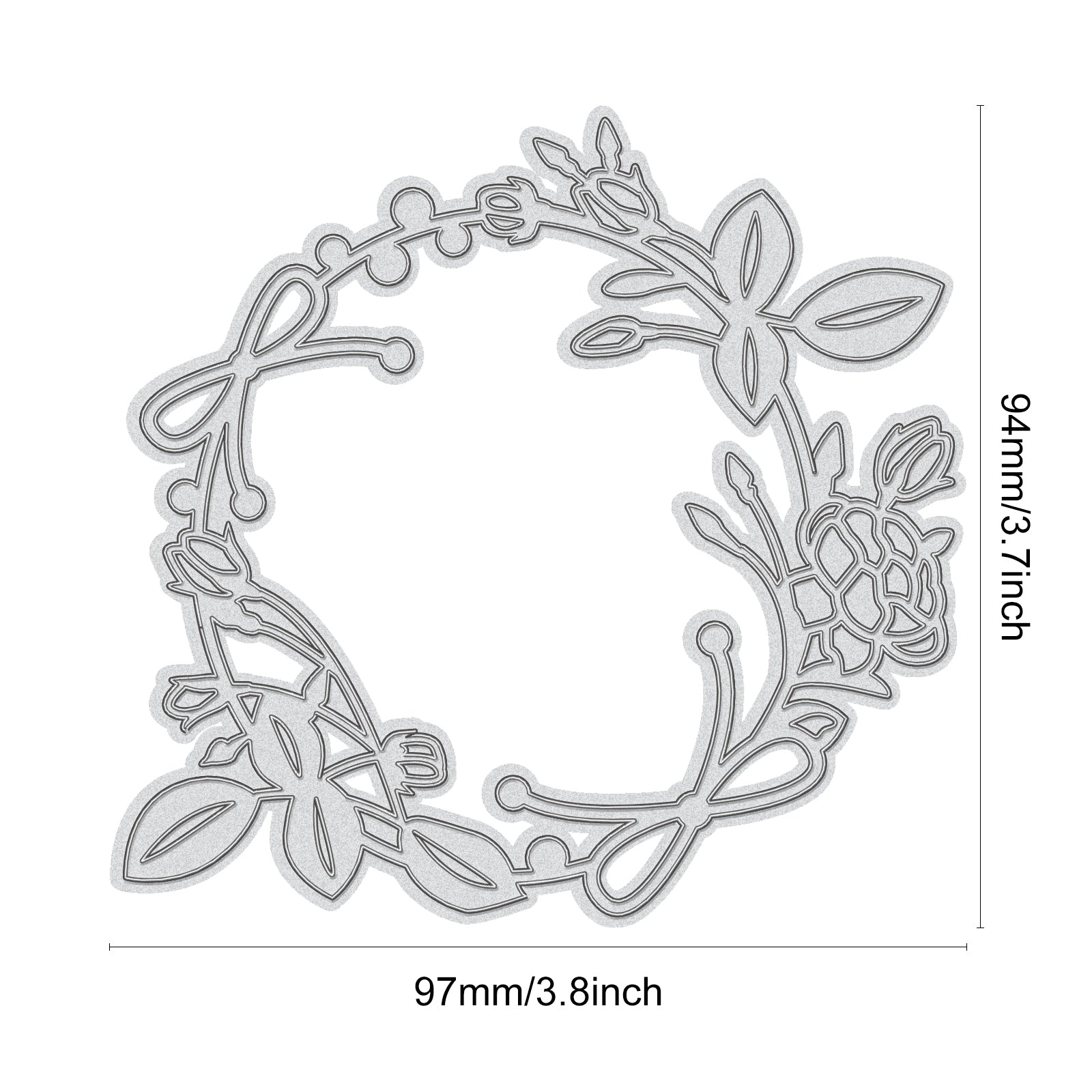 GLOBLELAND Metal Wreath Cutting Dies Flowers Die Cuts for DIY Making Paper Card Craft Decoration Supplies, Matte Platinum