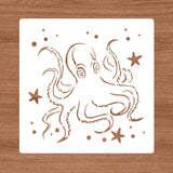 Globleland Plastic Drawing Painting Stencils Templates, Square,  Octopus Pattern, 300x300mm