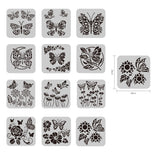 Globleland Plastic Drawing Painting Stencils Templates Sets, Butterfly Pattern, 30x30cm, 12pcs/set