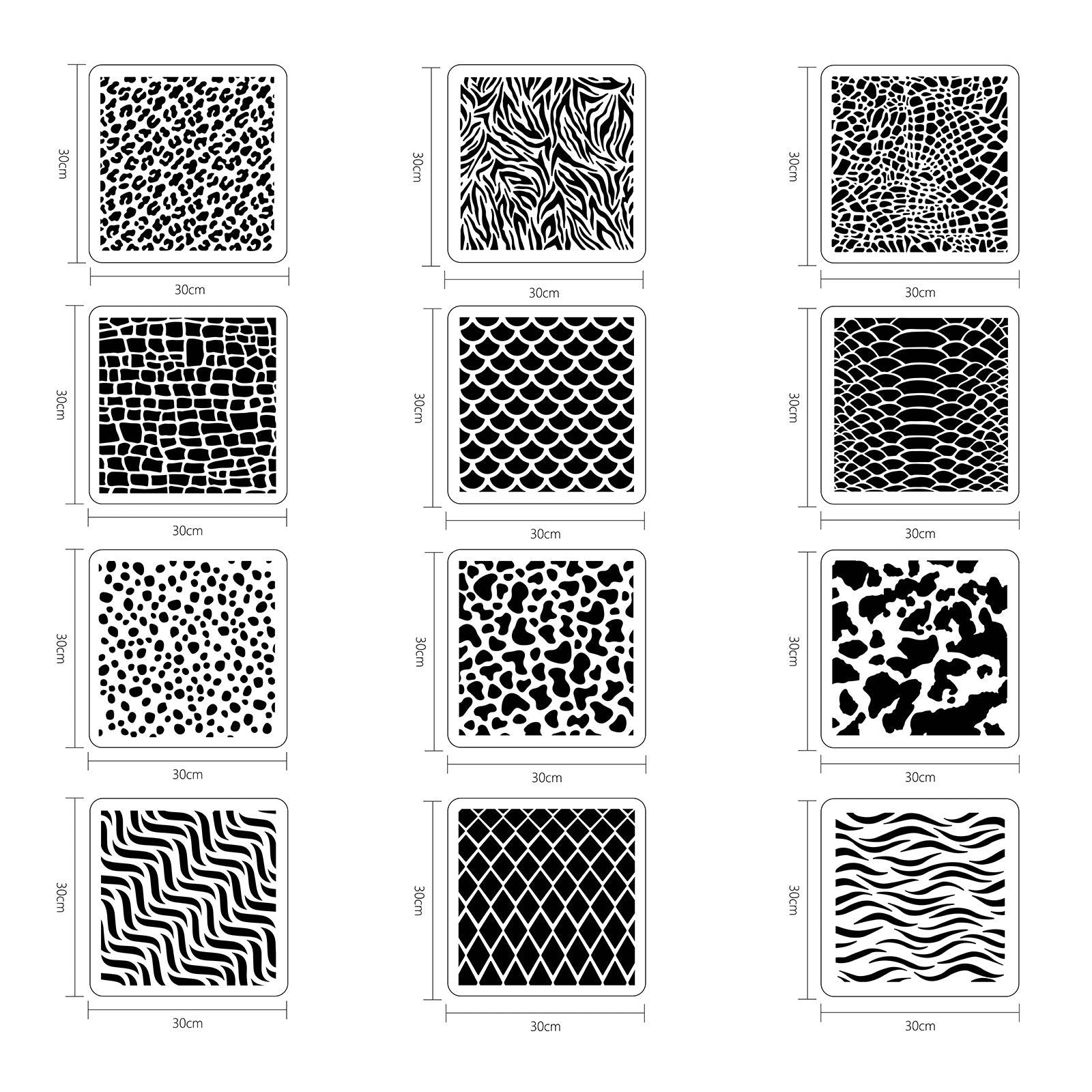 Globleland Plastic Drawing Painting Stencils Templates Sets, Mixed Pat