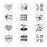 Globleland Plastic Drawing Painting Stencils Templates Sets, Word, 30x30cm, 12pcs/set