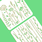 Globleland Plastic Drawing Painting Stencils Templates Sets, for Painting on Scrapbook Canvas Tiles Floor Furniture Painting School Projects, Square with Tree Pattern, Plants Pattern, 30x30cm, 2 patterns/set