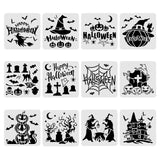 Globleland Plastic Drawing Painting Stencils Templates Sets, Halloween Themed Pattern, 30x30cm, 12pcs/set