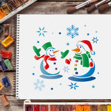 Globleland Plastic Drawing Painting Stencils Templates Sets, Christmas Themed Pattern, 30x30cm, 12pcs/set