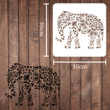Globleland Plastic Reusable Drawing Painting Stencils Templates, for Painting on Scrapbook Paper Wall Fabric Floor Furniture Wood, Square, Word, 300x300mm