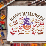 Globleland Plastic Drawing Painting Stencils Templates Sets, Halloween Themed Pattern, 29.7x21cm, 16 sheet/set