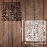 Globleland Plastic Reusable Drawing Painting Stencils Templates, for Painting on Scrapbook Paper Wall Fabric Floor Furniture Wood, Square, Wood Grain Pattern, 300x300mm