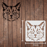 Globleland Plastic Reusable Drawing Painting Stencils Templates, for Painting on Scrapbook Paper Wall Fabric Floor Furniture Wood, Square, Cat Pattern, 300x300mm