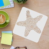 Globleland Plastic Reusable Drawing Painting Stencils Templates, for Painting on Scrapbook Paper Wall Fabric Floor Furniture Wood, Square, Star Pattern, 300x300mm
