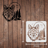 Globleland Plastic Reusable Drawing Painting Stencils Templates, for Painting on Scrapbook Paper Wall Fabric Floor Furniture Wood, Square, Fox Pattern, 300x300mm