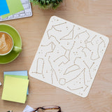 Globleland Plastic Reusable Drawing Painting Stencils Templates, for Painting on Scrapbook Fabric Tiles Floor Furniture Wood, Square, Constellation Pattern, 300x300mm
