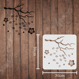 Globleland Plastic Reusable Drawing Painting Stencils Templates, for Painting on Scrapbook Fabric Tiles Floor Furniture Wood, Square, Flower Pattern, 300x300mm