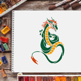 Globleland Plastic Drawing Painting Stencils Templates Sets, Dragon Pattern, 20~29.7x20~21cm, 12 pattem/set