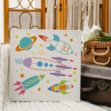Globleland Plastic Reusable Drawing Painting Stencils Templates, for Painting on Scrapbook Fabric Tiles Floor Furniture Wood, Square, Star Pattern, 300x300mm