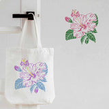 Globleland Plastic Reusable Drawing Painting Stencils Templates, for Painting on Scrapbook Fabric Tiles Floor Furniture Wood, Square, Floral Pattern, 300x300mm