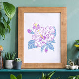 Globleland Plastic Reusable Drawing Painting Stencils Templates, for Painting on Scrapbook Fabric Tiles Floor Furniture Wood, Square, Floral Pattern, 300x300mm