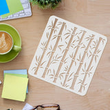 Plastic Reusable Drawing Painting Stencils Templates, for Painting on Scrapbook Fabric Tiles Floor Furniture Wood, Square, Leaf Pattern, 300x300mm
