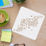 Globleland Plastic Reusable Drawing Painting Stencils Templates, for Painting on Scrapbook Fabric Tiles Floor Furniture Wood, Square, Butterfly Farm, 300x300mm