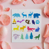Globleland Plastic Reusable Drawing Painting Stencils Templates, for Painting on Scrapbook Fabric Tiles Floor Furniture Wood, Square, Animal Pattern, 300x300mm