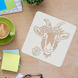 Globleland Plastic Reusable Drawing Painting Stencils Templates, for Painting on Scrapbook Fabric Tiles Floor Furniture Wood, Square, Goat Pattern, 300x300mm