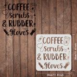 Globleland Plastic Reusable Drawing Painting Stencils Templates, for Painting on Scrapbook Fabric Tiles Floor Furniture Wood, Square, Word, 300x300mm