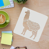 Globleland Plastic Reusable Drawing Painting Stencils Templates, for Painting on Scrapbook Fabric Tiles Floor Furniture Wood, Square, Alpaca Pattern, 300x300mm
