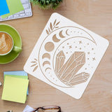 Globleland Plastic Reusable Drawing Painting Stencils Templates, for Painting on Scrapbook Fabric Tiles Floor Furniture Wood, Square, Moon Pattern, 300x300mm