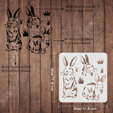 Globleland Plastic Reusable Drawing Painting Stencils Templates, for Painting on Scrapbook Fabric Tiles Floor Furniture Wood, Square, Rabbit Pattern, 300x300mm