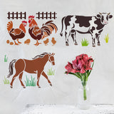 Globleland Plastic Drawing Painting Stencils Templates Sets, Animal Pattern, 29.7x21cm, 9pcs/set