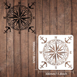 Globleland Plastic Reusable Drawing Painting Stencils Templates, for Painting on Scrapbook Fabric Tiles Floor Furniture Wood, Square, Compass Pattern, 300x300mm