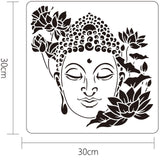 Globleland Plastic Reusable Drawing Painting Stencils Templates, for Painting on Scrapbook Paper Wall Fabric Floor Furniture Wood, Square, Dragonfly Pattern, 300x300mm