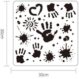Globleland Plastic Reusable Drawing Painting Stencils Templates, for Painting on Scrapbook Paper Wall Fabric Floor Furniture Wood, Square, Deer Pattern, 300x300mm