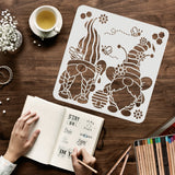 Globleland Plastic Reusable Drawing Painting Stencils Templates, for Painting on Scrapbook Fabric Tiles Floor Furniture Wood, Square, Human Pattern, 300x300mm