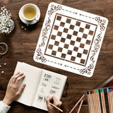Globleland Large Plastic Reusable Drawing Painting Stencils Templates, for Painting on Scrapbook Fabric Tiles Floor Furniture Wood, Square, Square Pattern, 300x300mm