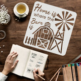 Globleland Large Plastic Reusable Drawing Painting Stencils Templates, for Painting on Scrapbook Fabric Tiles Floor Furniture Wood, Square, Windmill Pattern, 300x300mm