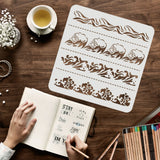 Globleland Large Plastic Reusable Drawing Painting Stencils Templates, for Painting on Scrapbook Fabric Tiles Floor Furniture Wood, Square, Wave Pattern, 300x300mm