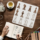 Globleland Large Plastic Reusable Drawing Painting Stencils Templates, for Painting on Scrapbook Fabric Tiles Floor Furniture Wood, Square, Chess Pattern, 300x300mm