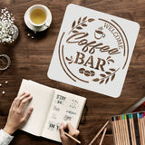 Globleland Large Plastic Reusable Drawing Painting Stencils Templates, for Painting on Scrapbook Fabric Tiles Floor Furniture Wood, Square, Word, 300x300mm