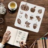 Globleland Large Plastic Reusable Drawing Painting Stencils Templates, for Painting on Scrapbook Fabric Tiles Floor Furniture Wood, Square, Leaf Pattern, 300x300mm