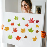 Globleland Large Plastic Reusable Drawing Painting Stencils Templates, for Painting on Scrapbook Fabric Tiles Floor Furniture Wood, Square, Maple Leaf Pattern, 300x300mm