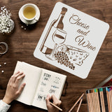 Globleland Large Plastic Reusable Drawing Painting Stencils Templates, for Painting on Scrapbook Fabric Tiles Floor Furniture Wood, Square, Grape Pattern, 300x300mm