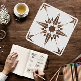 Globleland Large Plastic Reusable Drawing Painting Stencils Templates, for Painting on Scrapbook Fabric Tiles Floor Furniture Wood, Square, Star of David Pattern, 300x300mm