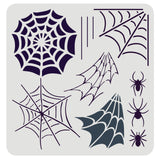 Globleland Large Plastic Reusable Drawing Painting Stencils Templates, for Painting on Scrapbook Fabric Tiles Floor Furniture Wood, Square, Spider Pattern, 300x300mm