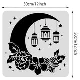 Globleland Large Plastic Reusable Drawing Painting Stencils Templates, for Painting on Scrapbook Fabric Tiles Floor Furniture Wood, Square, Moon Pattern, 300x300mm