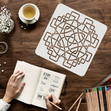 Globleland Large Plastic Reusable Drawing Painting Stencils Templates, for Painting on Scrapbook Fabric Tiles Floor Furniture Wood, Square, Trinity Knot Pattern, 300x300mm