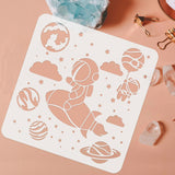Globleland Large Plastic Reusable Drawing Painting Stencils Templates, for Painting on Scrapbook Fabric Tiles Floor Furniture Wood, Square, Space Theme Pattern, 300x300mm