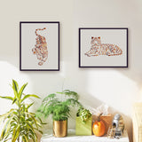 Globleland PET Hollow out Drawing Painting Stencils Sets for Kids Teen Boys Girls, for DIY Scrapbooking, School Projects, Tiger Pattern, 29.7x21cm, 4 sheets/set