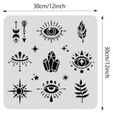 Globleland Large Plastic Reusable Drawing Painting Stencils Templates, for Painting on Scrapbook Fabric Tiles Floor Furniture Wood, Square, Eye Pattern, 300x300mm