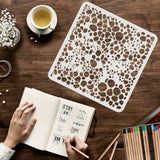 Globleland Large Plastic Reusable Drawing Painting Stencils Templates, for Painting on Scrapbook Fabric Tiles Floor Furniture Wood, Square, Chemistry Theme Pattern, 300x300mm